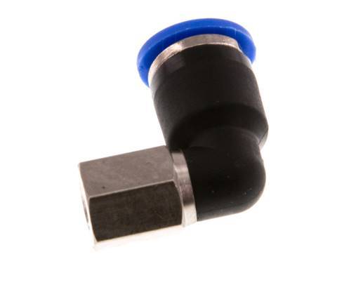 6mm x M 5 90 graden L-verbinding Messing/PA 66 Insteekfitting Binnendraad Draaibaar NBR [2 Stuks]