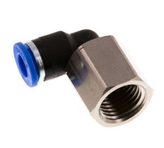 6mm x G1/4'' 90deg Elbow Push-in Fitting with Female Threads Brass/PA 66 NBR Rotatable [2 Pieces]
