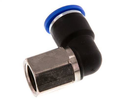 10mm x G1/4'' 90 graden L-verbinding Messing/PA 66 Insteekfitting Binnendraad Draaibaar NBR [2 Stuks]