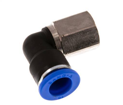 10mm x G1/4'' 90 graden L-verbinding Messing/PA 66 Insteekfitting Binnendraad Draaibaar NBR [2 Stuks]