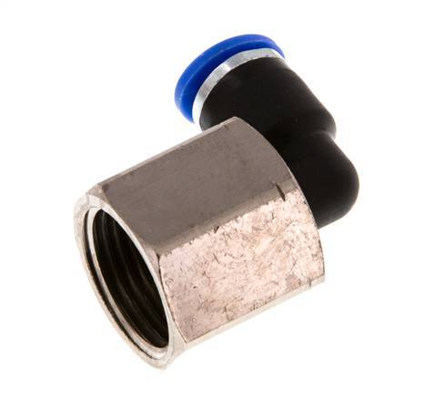 6mm x G3/8'' 90 graden L-verbinding Messing/PA 66 Insteekfitting Binnendraad Draaibaar NBR [2 Stuks]
