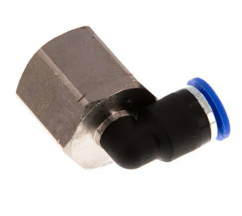 6mm x G3/8'' 90 graden L-verbinding Messing/PA 66 Insteekfitting Binnendraad Draaibaar NBR [2 Stuks]