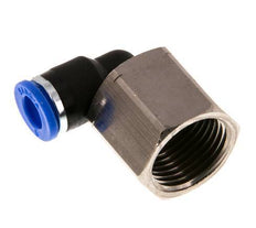6mm x G3/8'' 90 graden L-verbinding Messing/PA 66 Insteekfitting Binnendraad Draaibaar NBR [2 Stuks]