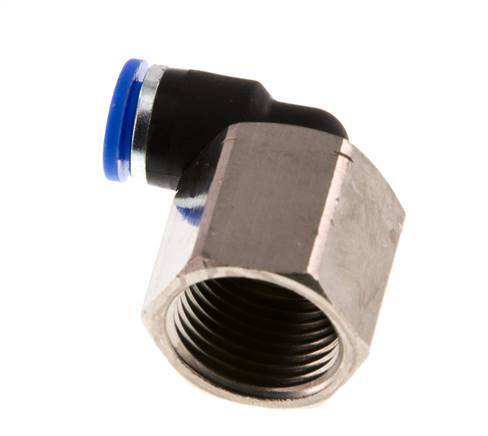 6mm x G3/8'' 90 graden L-verbinding Messing/PA 66 Insteekfitting Binnendraad Draaibaar NBR [2 Stuks]