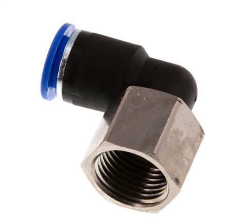 12mm x G1/2'' 90 graden L-verbinding Messing/PA 66 Insteekfitting Binnendraad Draaibaar NBR