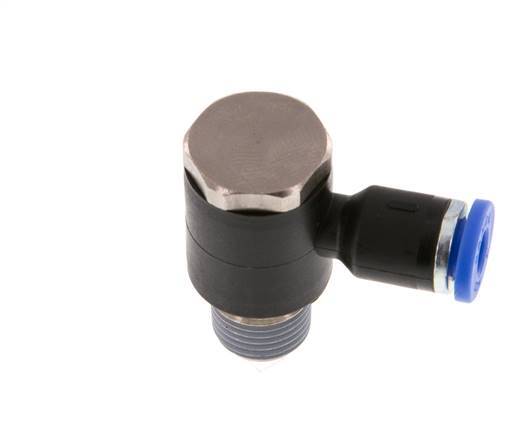 4mm x R1/8'' 90 graden L-vorm Messing/PA 66 Insteekfitting Buitendraad Draaibaar NBR [2 Stuks]