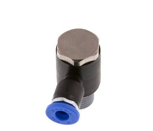 4mm x R1/8'' 90 graden L-vorm Messing/PA 66 Insteekfitting Buitendraad Draaibaar NBR [2 Stuks]