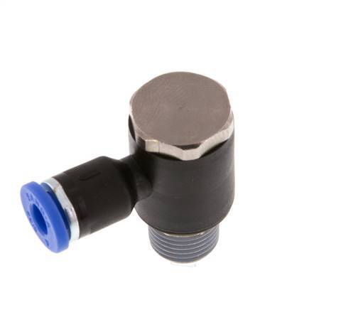 4mm x R1/8'' 90 graden L-vorm Messing/PA 66 Insteekfitting Buitendraad Draaibaar NBR [2 Stuks]