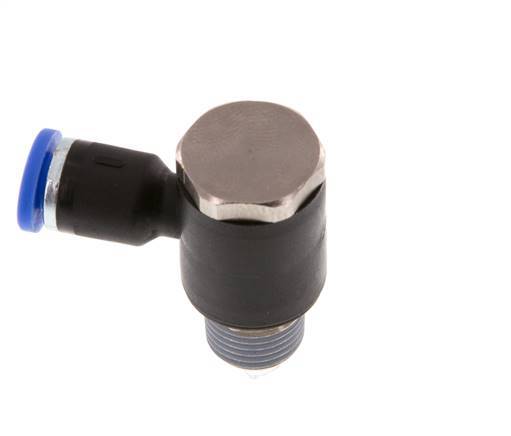 4mm x R1/8'' 90 graden L-vorm Messing/PA 66 Insteekfitting Buitendraad Draaibaar NBR [2 Stuks]