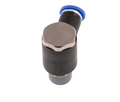 4mm x R1/8'' 90 graden L-vorm Messing/PA 66 Insteekfitting Buitendraad Draaibaar NBR [2 Stuks]