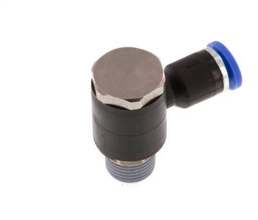4mm x R1/8'' 90 graden L-vorm Messing/PA 66 Insteekfitting Buitendraad Draaibaar NBR [2 Stuks]