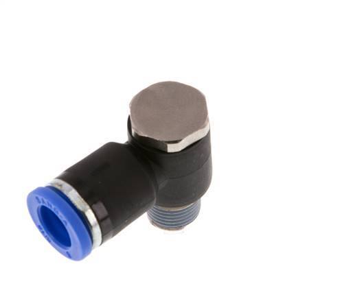 8mm x R1/8'' 90 graden L-vorm Messing/PA 66 Insteekfitting Buitendraad Draaibaar NBR [2 Stuks]