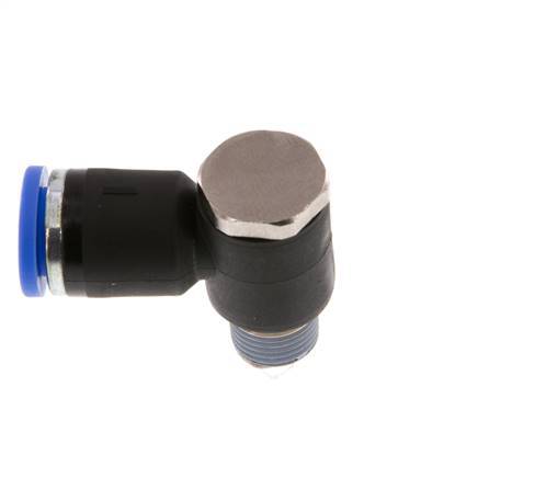 8mm x R1/8'' 90 graden L-vorm Messing/PA 66 Insteekfitting Buitendraad Draaibaar NBR [2 Stuks]