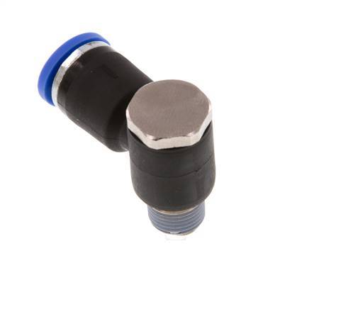 8mm x R1/8'' 90 graden L-vorm Messing/PA 66 Insteekfitting Buitendraad Draaibaar NBR [2 Stuks]