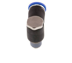 8mm x R1/8'' 90deg Elbow L-shape Push-in Fitting with Male Threads Brass/PA 66 NBR Rotatable [2 Pieces]