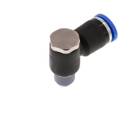 8mm x R1/8'' 90 graden L-vorm Messing/PA 66 Insteekfitting Buitendraad Draaibaar NBR [2 Stuks]