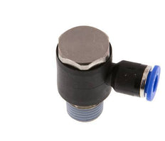 6mm x R1/4'' 90deg Elbow L-shape Push-in Fitting with Male Threads Brass/PA 66 NBR Rotatable [2 Pieces]