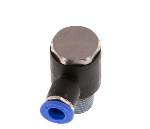 6mm x R1/4'' 90 graden L-vorm Messing/PA 66 Insteekfitting Buitendraad Draaibaar NBR [2 Stuks]
