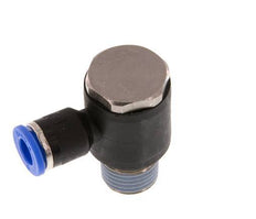 6mm x R1/4'' 90 graden L-vorm Messing/PA 66 Insteekfitting Buitendraad Draaibaar NBR [2 Stuks]