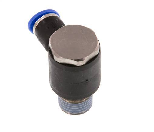 6mm x R1/4'' 90 graden L-vorm Messing/PA 66 Insteekfitting Buitendraad Draaibaar NBR [2 Stuks]