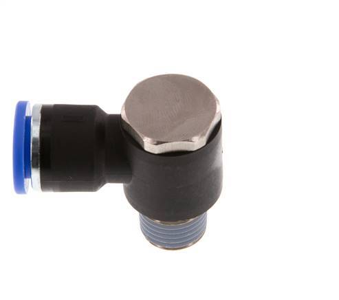 10mm x R1/4'' 90 graden L-vorm Messing/PA 66 Insteekfitting Buitendraad Draaibaar NBR [2 Stuks]