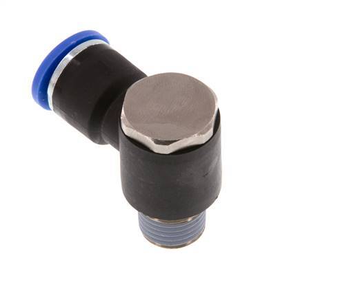 10mm x R1/4'' 90 graden L-vorm Messing/PA 66 Insteekfitting Buitendraad Draaibaar NBR [2 Stuks]