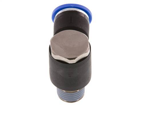 10mm x R1/4'' 90 graden L-vorm Messing/PA 66 Insteekfitting Buitendraad Draaibaar NBR [2 Stuks]
