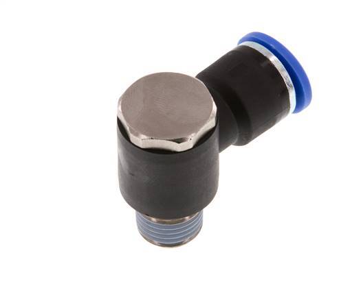 10mm x R1/4'' 90 graden L-vorm Messing/PA 66 Insteekfitting Buitendraad Draaibaar NBR [2 Stuks]