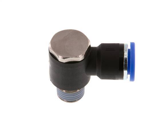 10mm x R1/4'' 90 graden L-vorm Messing/PA 66 Insteekfitting Buitendraad Draaibaar NBR [2 Stuks]