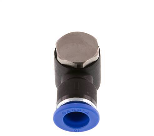 10mm x R1/4'' 90 graden L-vorm Messing/PA 66 Insteekfitting Buitendraad Draaibaar NBR [2 Stuks]