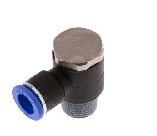 10mm x R3/8'' 90 graden L-vorm Messing/PA 66 Insteekfitting Buitendraad Draaibaar NBR