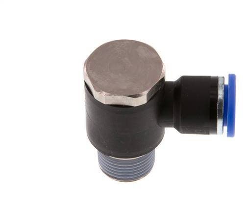 10mm x R3/8'' 90 graden L-vorm Messing/PA 66 Insteekfitting Buitendraad Draaibaar NBR