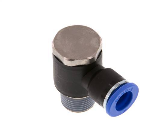 10mm x R3/8'' 90 graden L-vorm Messing/PA 66 Insteekfitting Buitendraad Draaibaar NBR