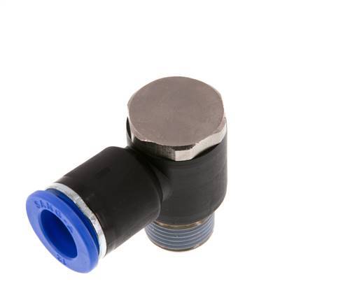12mm x R3/8'' 90 graden L-vorm Messing/PA 66 Insteekfitting Buitendraad Draaibaar NBR