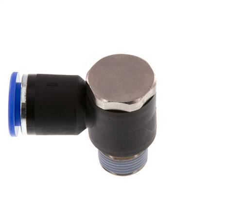 12mm x R3/8'' 90 graden L-vorm Messing/PA 66 Insteekfitting Buitendraad Draaibaar NBR