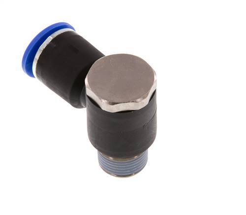 12mm x R3/8'' 90 graden L-vorm Messing/PA 66 Insteekfitting Buitendraad Draaibaar NBR