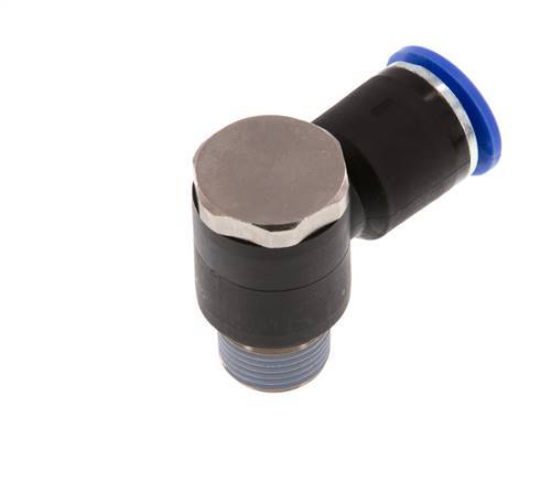 12mm x R3/8'' 90 graden L-vorm Messing/PA 66 Insteekfitting Buitendraad Draaibaar NBR
