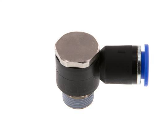 12mm x R3/8'' 90 graden L-vorm Messing/PA 66 Insteekfitting Buitendraad Draaibaar NBR