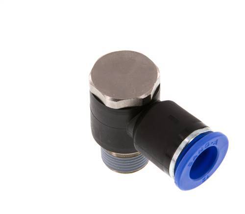 12mm x R3/8'' 90 graden L-vorm Messing/PA 66 Insteekfitting Buitendraad Draaibaar NBR