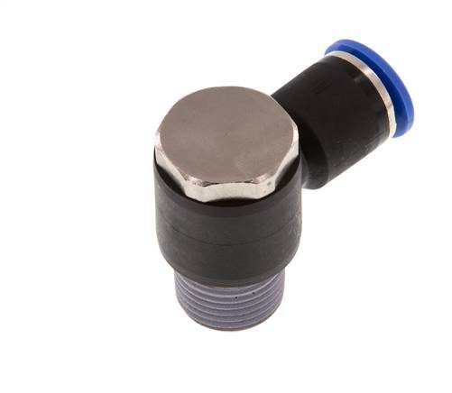 12mm x R1/2'' 90 graden L-vorm Messing/PA 66 Insteekfitting Buitendraad Draaibaar NBR