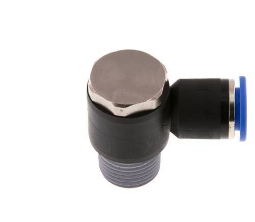 12mm x R1/2'' 90 graden L-vorm Messing/PA 66 Insteekfitting Buitendraad Draaibaar NBR