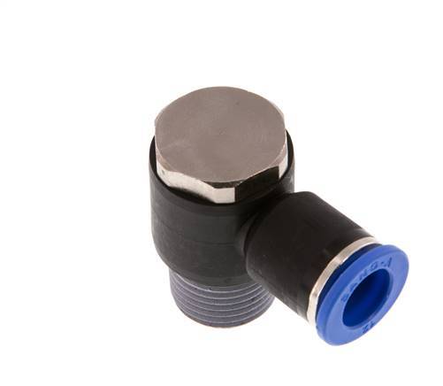 12mm x R1/2'' 90 graden L-vorm Messing/PA 66 Insteekfitting Buitendraad Draaibaar NBR