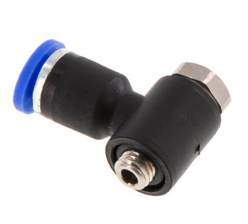 4mm x M 5 90deg Elbow L-shape Push-in Fitting with Male Threads Brass/PA 66 NBR Rotatable [2 Pieces]