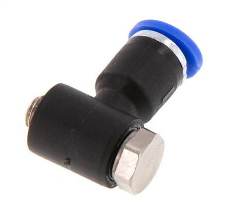 4mm x M 5 90 graden L-vorm Messing/PA 66 Insteekfitting Buitendraad Draaibaar NBR [2 Stuks]