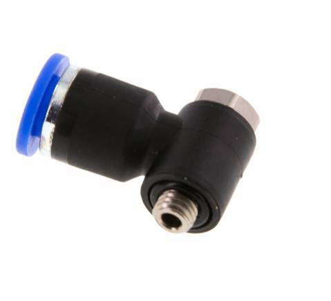 6mm x M 5 90 graden L-vorm Messing/PA 66 Insteekfitting Buitendraad Draaibaar NBR [2 Stuks]