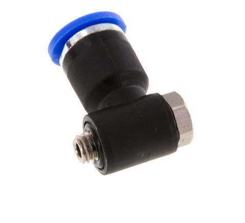 6mm x M 5 90 graden L-vorm Messing/PA 66 Insteekfitting Buitendraad Draaibaar NBR [2 Stuks]