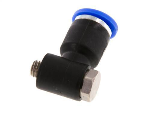 6mm x M 5 90 graden L-vorm Messing/PA 66 Insteekfitting Buitendraad Draaibaar NBR [2 Stuks]