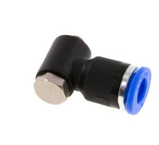 6mm x M 5 90 graden L-vorm Messing/PA 66 Insteekfitting Buitendraad Draaibaar NBR [2 Stuks]