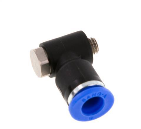 6mm x M 5 90 graden L-vorm Messing/PA 66 Insteekfitting Buitendraad Draaibaar NBR [2 Stuks]