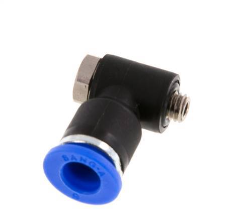 6mm x M 5 90 graden L-vorm Messing/PA 66 Insteekfitting Buitendraad Draaibaar NBR [2 Stuks]